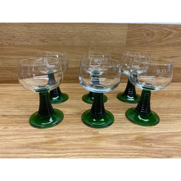 Unbranded Kitchen Vintage Cordial Wine Glasses Set Of 6 Emerald